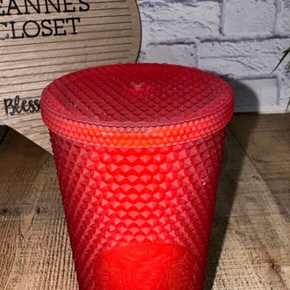 Starbucks Studded Tumble Venti Cup Red Jelly Coffee Cup Mug *has flaw - Picture 3 of 10